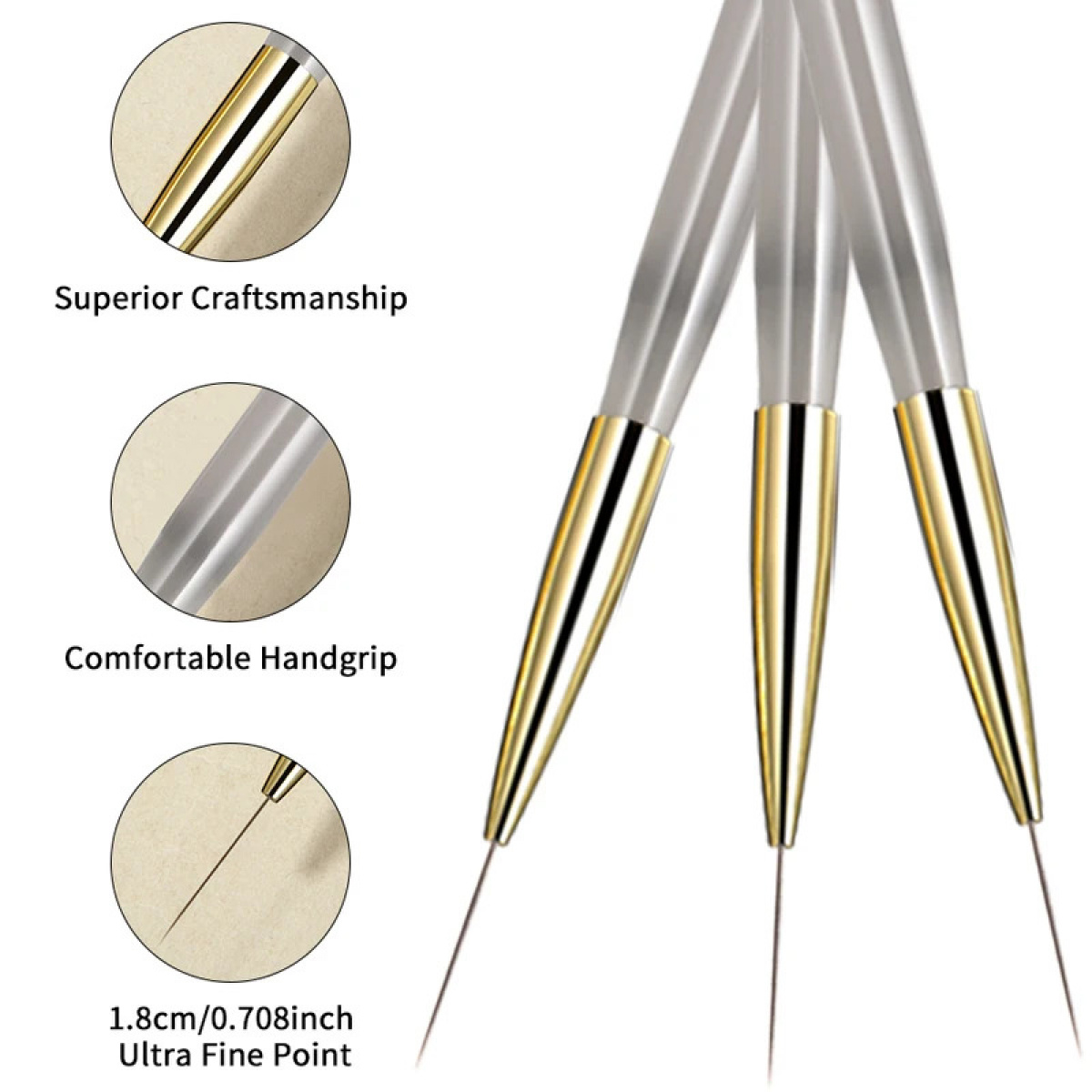 ชุดแปรงเพ้นท์เล็บ 1/2/5 ชิ้น แ - Detailing Brush Set บทวิจารณ์และราคา